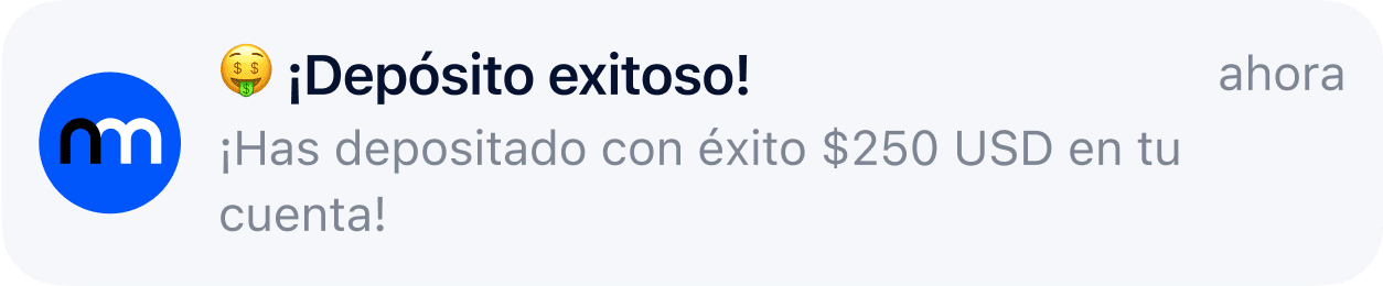 notification deposit